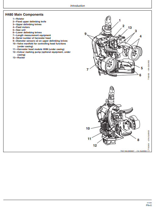 JOHN DEERE H480 HARVESTER HEAD OPERATOR AND MAINTENANCE MANUAL OMF070702