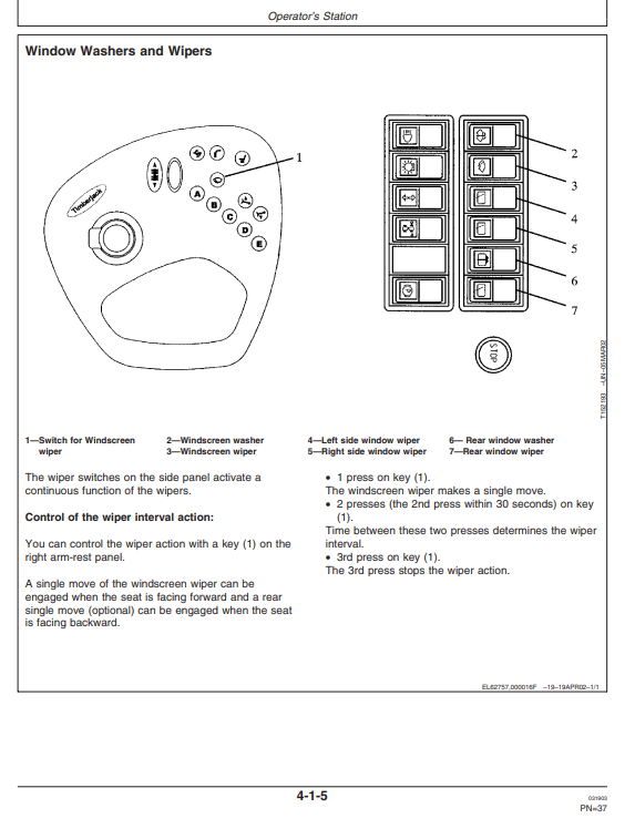 JOHN DEERE 1410B FORWARDER OPERATOR MANUAL OMF064197