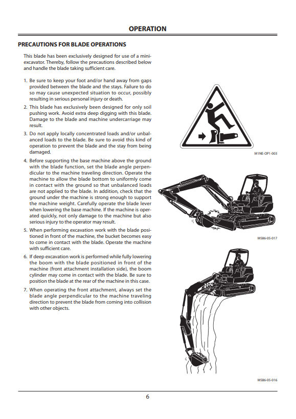 HITACHI ZAXIS 35U-5N, 50U-5N, 60USB-5N ANGLE BLADE OPERATOR MANUAL ENMADGNAOP13