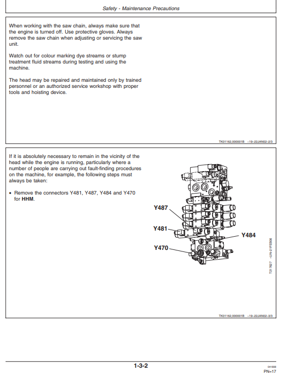 JOHN DEERE H480 HARVESTER HEAD OPERATOR AND MAINTENANCE MANUAL OMF070702