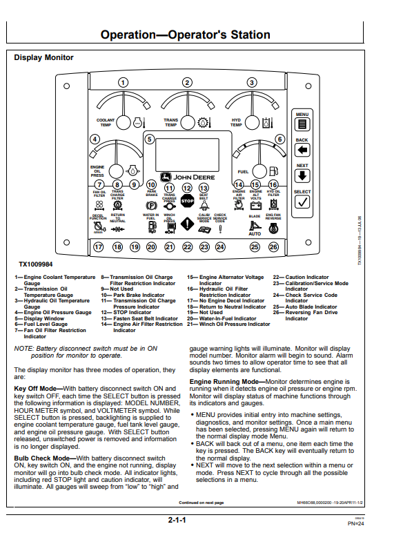 JOHN DEERE 750J AND 850J CRAWLER DOZER OPERATOR MANUAL OMT202117