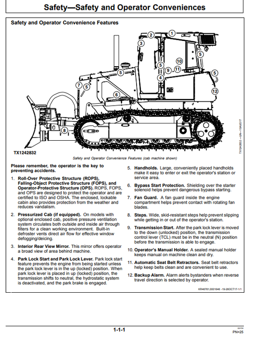 JOHN DEERE 750J-II CRAWLER DOZER OPERATOR MANUAL OMT392850X19