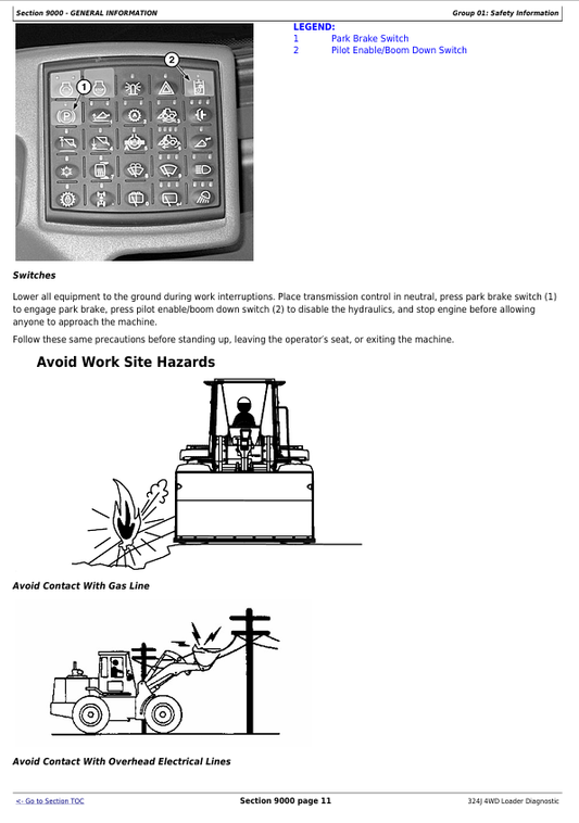 JOHN DEERE 324J 4WD LOADER DIAGNOSTIC OPERATION AND TEST MANUAL TM12585