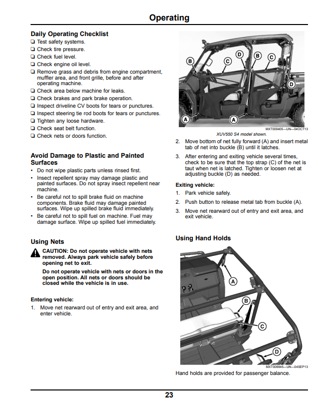 JOHN DEERE XUV 550 S4 GATOR™ UTILITY VEHICLE OPERATOR MANUAL OMM173026