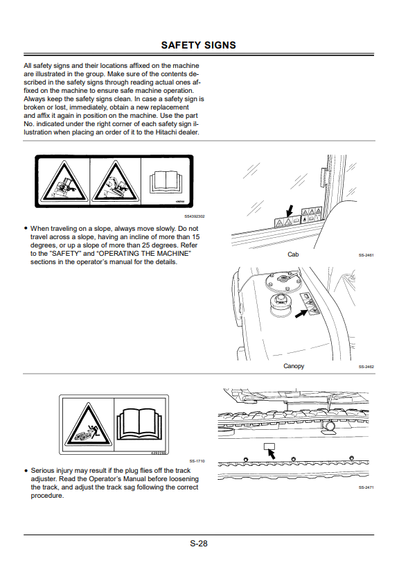 HITACHI ZAXIS 30, 35, 40, 50 EXCAVATOR OPERATOR MANUAL EM1LSEN11