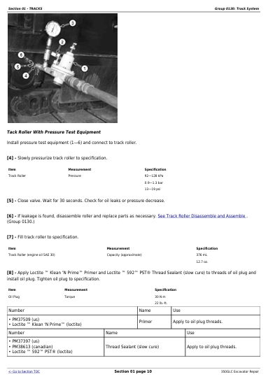 JOHN DEERE 350GLC EXCAVATOR REPAIR TECHNICAL MANUAL TM13207X19