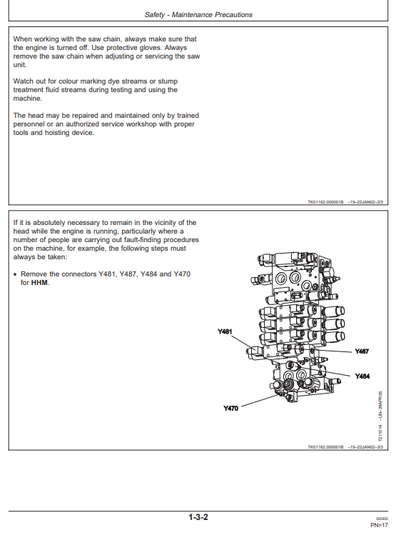 JOHN DEERE H480 HARVESTER HEAD OPERATOR AND MAINTENANCE MANUAL OMF069769