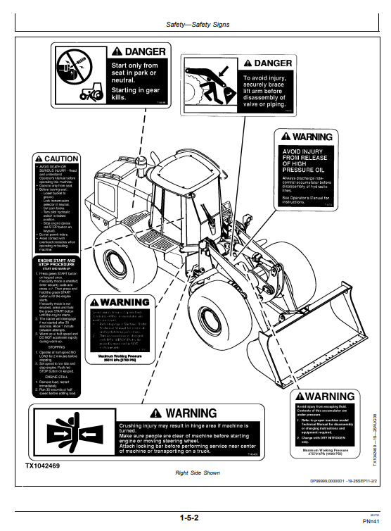 JOHN DEERE 524K LOADER OPERATOR MANUAL OMT231637