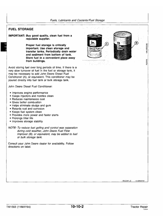 JOHN DEERE 2000, 2100, 2200, 2300 AND 2400 TRACTOR TECHNICAL MANUAL TM1563