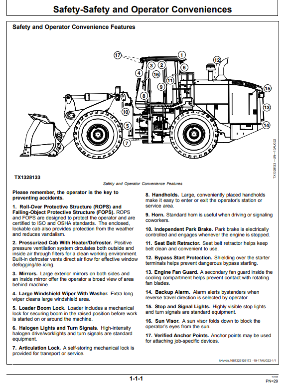 JOHN DEERE 744 P 4WD LOADER OPERATOR MANUAL OMT507398X019