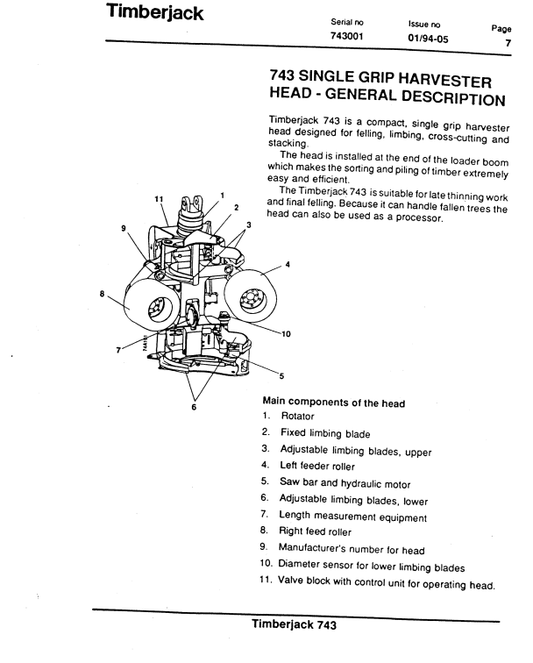 JOHN DEERE TIMBERJACK F43 OPERATOR MANUAL F029238