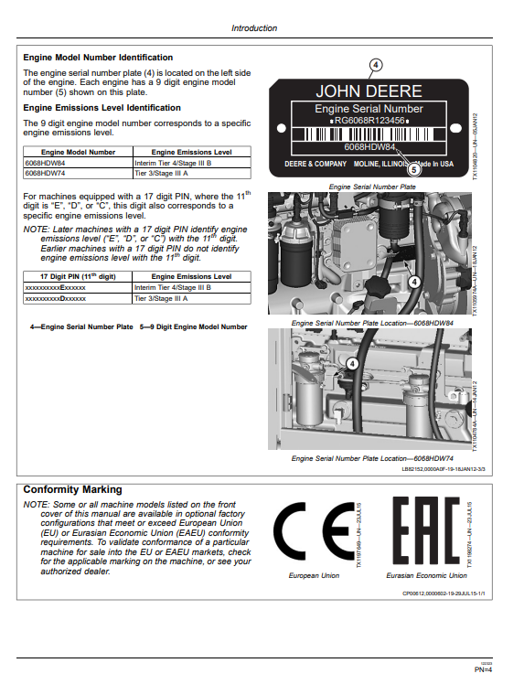 JOHN DEERE 544K 4WD LOADER OPERATOR MANUAL OMT275694
