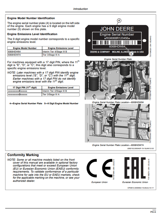 JOHN DEERE 544K 4WD LOADER OPERATOR MANUAL OMT275694