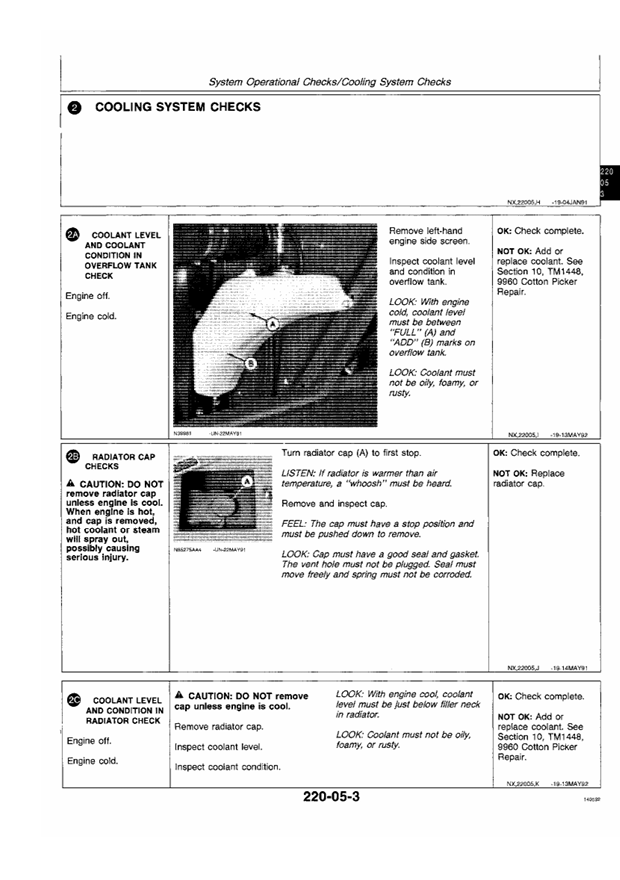 JOHN DEERE 9960 COTTON PICKER OPERATION AND TEST TECHNICAL MANUAL TM1521