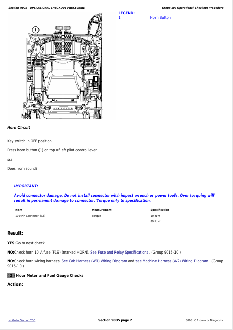 JOHN DEERE 300GLC EXCAVATOR DIAGNOSTIC OPERATION AND TEST MANUAL TM13263X19