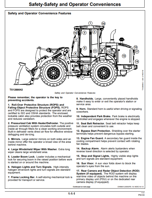 JOHN DEERE 444 P 4WD LOADER OPERATOR MANUAL OMT453604X019