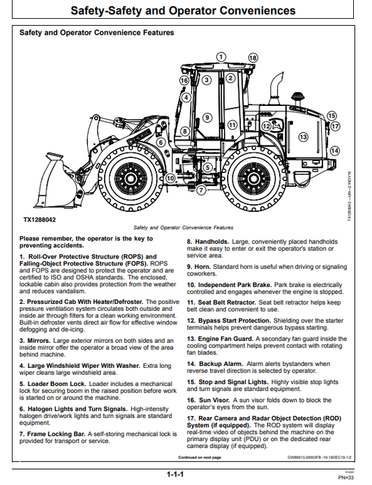 JOHN DEERE 444 P 4WD LOADER OPERATOR MANUAL OMT453604X019