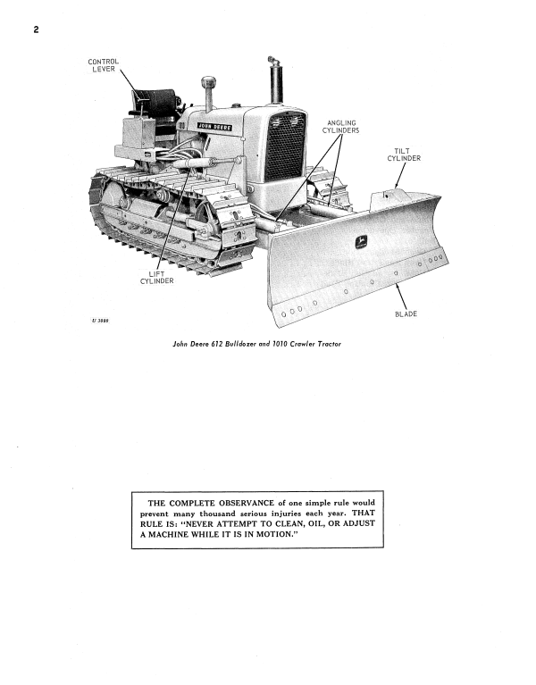 JOHN DEERE 612 BULLDOZER OPERATOR MANUAL OMU15833