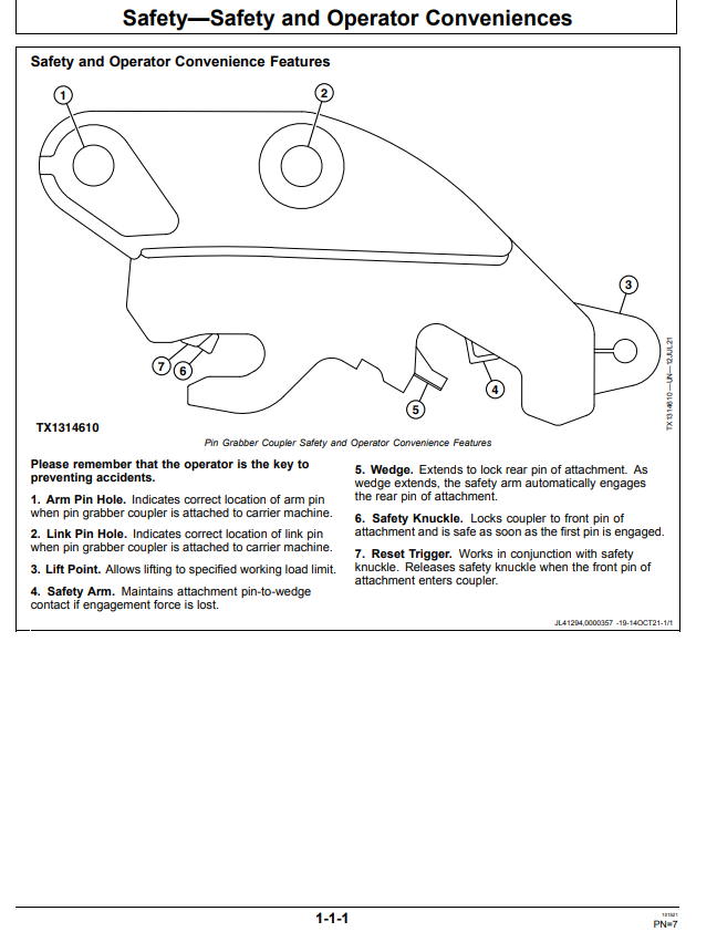 HITACHI ZAXIS35U-5N, 50U-5N, 60USB-5N PIN GRABBER COUPLER OPERATOR MANUAL OMT466881X019