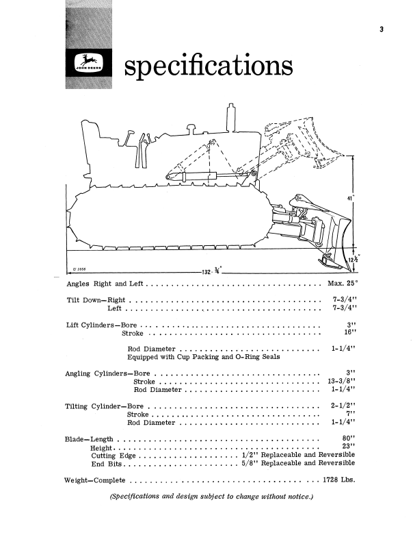 JOHN DEERE 612 BULLDOZER OPERATOR MANUAL OMU15833
