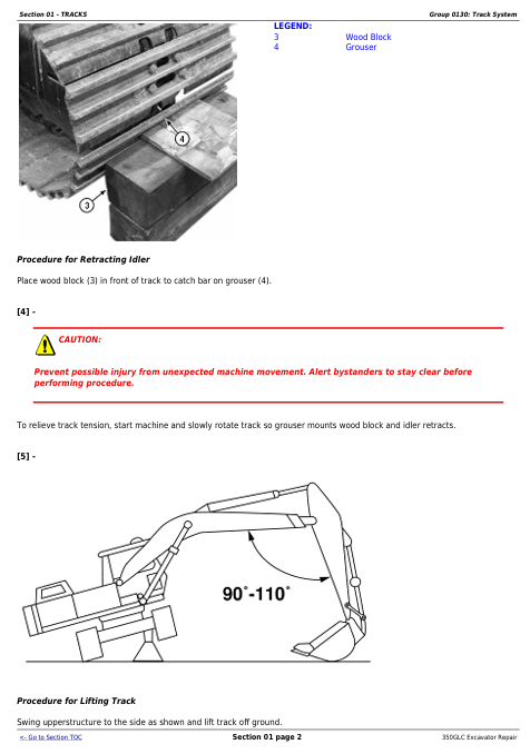 JOHN DEERE 350GLC EXCAVATOR REPAIR TECHNICAL MANUAL TM12179
