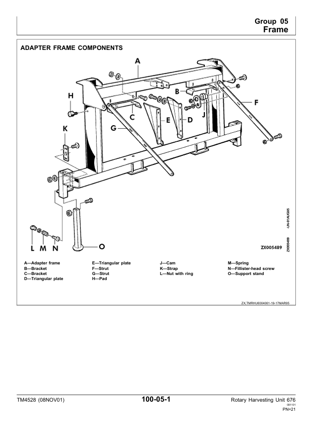 JOHN DEERE 676 ROTARY HARVESTING UNIT TECHNICAL MANUAL TM4528