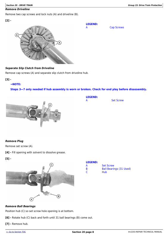 JOHN DEERE 457S, 467S, 447, 457, 467, 547, 557, 567 ROUND BALER REPAIR TECHNICAL MANUAL TM2203