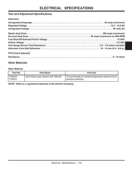 JOHN DEERE X495, X595 GARDEN TRACTOR ELECTRICAL DIAGRAM MANUAL TM2024