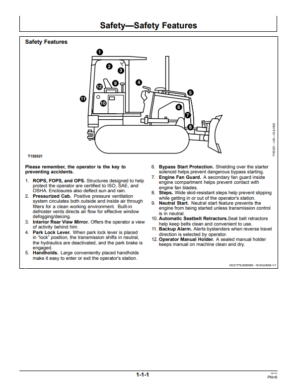 JOHN DEERE 700H CRAWLER DOZER OPERATOR MANUAL OMT201705