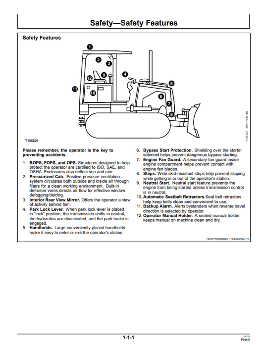 JOHN DEERE 700H CRAWLER DOZER OPERATOR MANUAL OMT201705