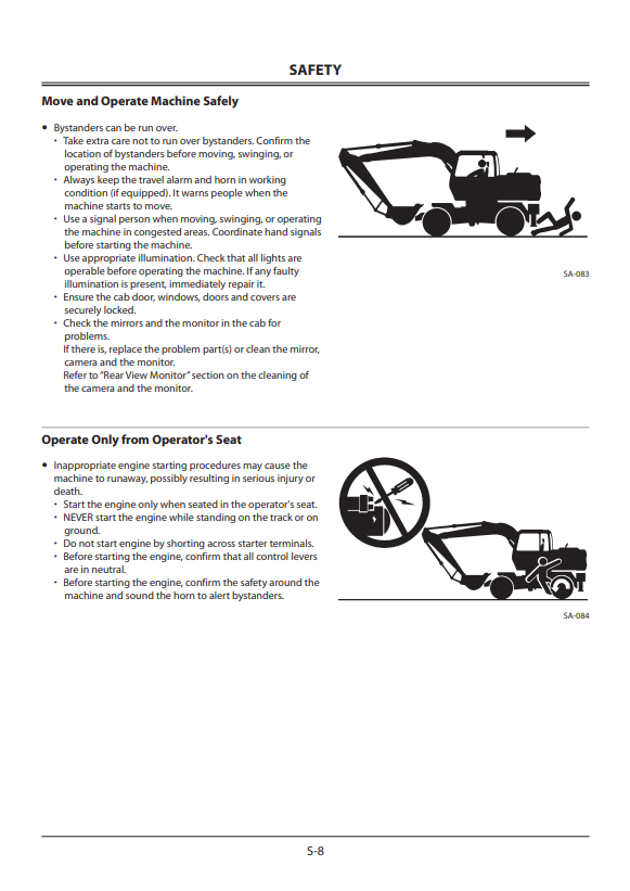 HITACHI ZAXIS 190W-5N, 230W-5N WHEELED EXCAVATOR OPERATOR MANUAL ENMLBANA13