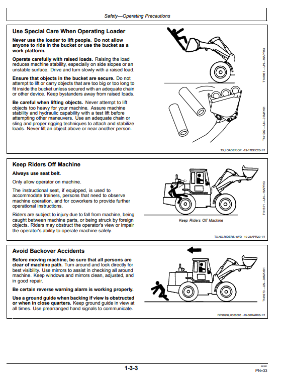 JOHN DEERE 624KR LOADER OPERATOR MANUAL OMT234419