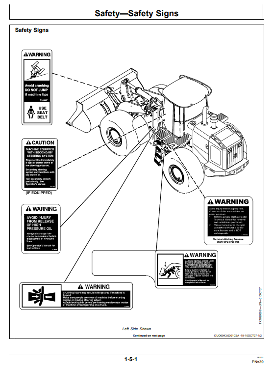 JOHN DEERE 624KR LOADER OPERATOR MANUAL OMT234419