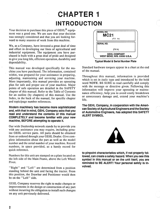 GHEL MC2140, MC2170 MOWER CONDITIONER OPERATOR MANUAL 904985- PDF