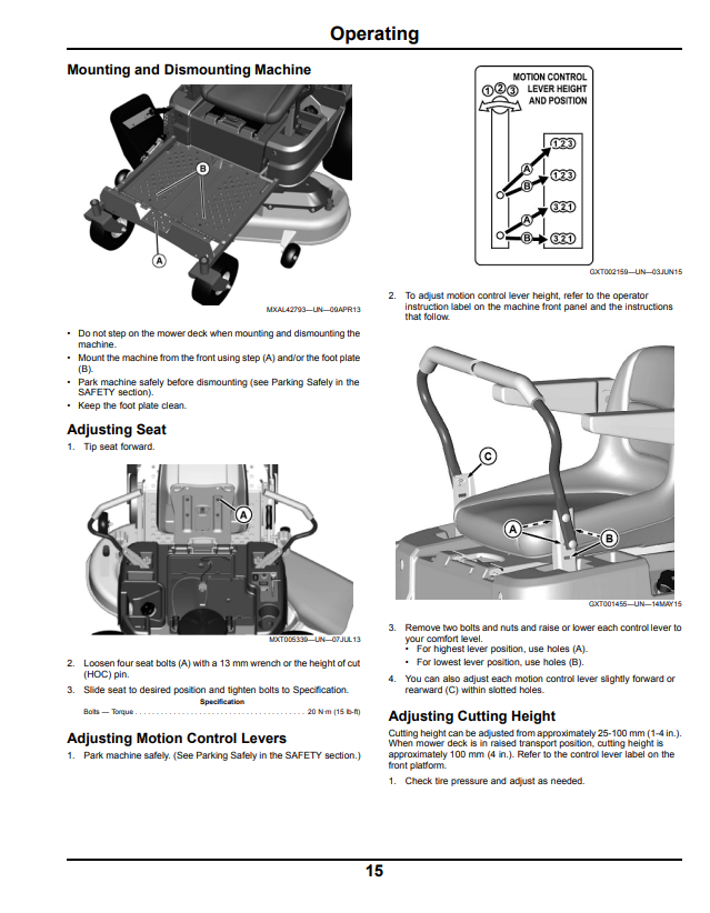 JOHN DEERE Z335E ZTRAK™ OPERATOR MANUAL OMUC12093