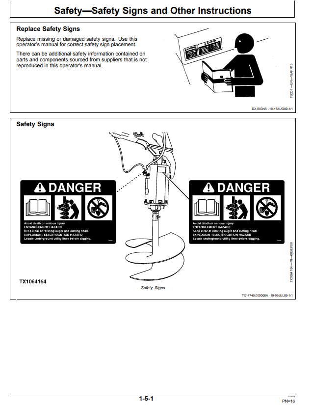 JOHN DEERE PA40 PLANETARY AUGER (SKID STEER LOADER) OPERATOR MANUAL OMT388776X19