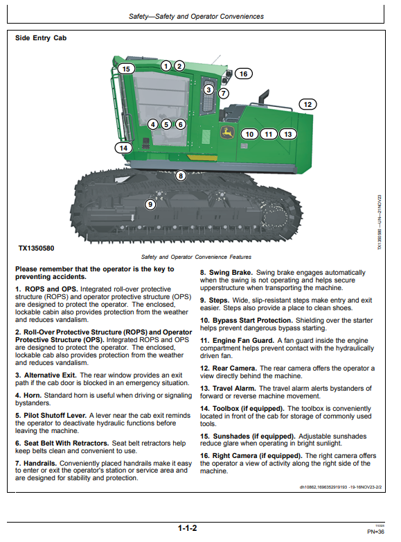 JOHN DEERE 2154G FORESTRY EXCAVATOR OPERATOR MANUAL OMT477398X019