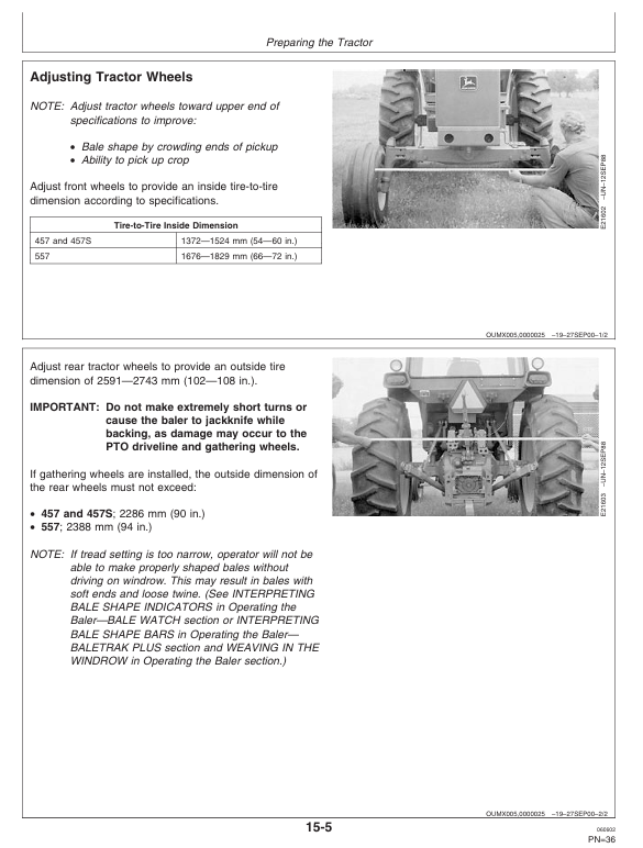 JOHN DEERE 457, 457 SILAGE SPECIAL, AND 557 ROUND BALER OPERATOR MANUAL OME126850
