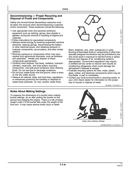 JOHN DEERE 210G, 210GLC, 350GLC, 470GLC EXCAVATOR GRADE GUIDANCE WITH TOPCON® OPERATOR MANUAL OMT411561X19