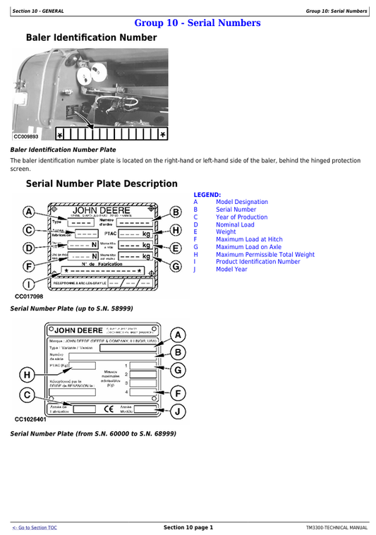 JOHN DEERE 568 AND 578 ROUND BALER TECHNICAL MANUAL TM3300