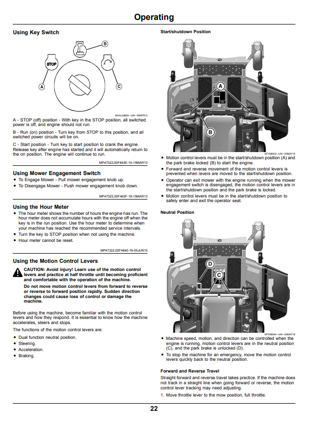 JOHN DEERE Z525E, Z535M, Z535R, Z540M AND Z540R, Z500 SERIES ZTRAK™ OPERATOR MANUAL OMUC18701
