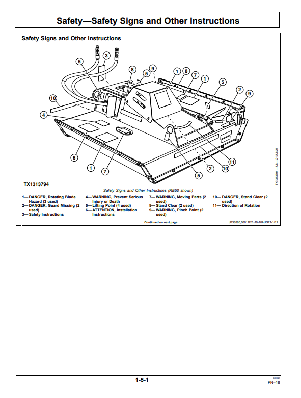 JOHN DEERE RE40 AND RE50 BRUSH CUTTER OPERATOR MANUAL OMT462896X019