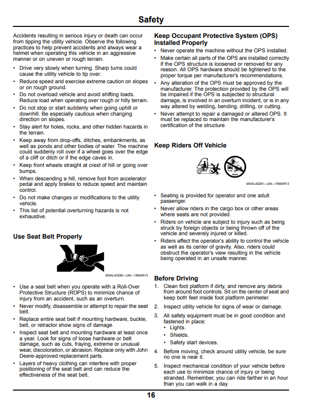 JOHN DEERE GATOR™ UTILITY VEHICLE XUV 855D OPERATOR MANUAL OMM171370