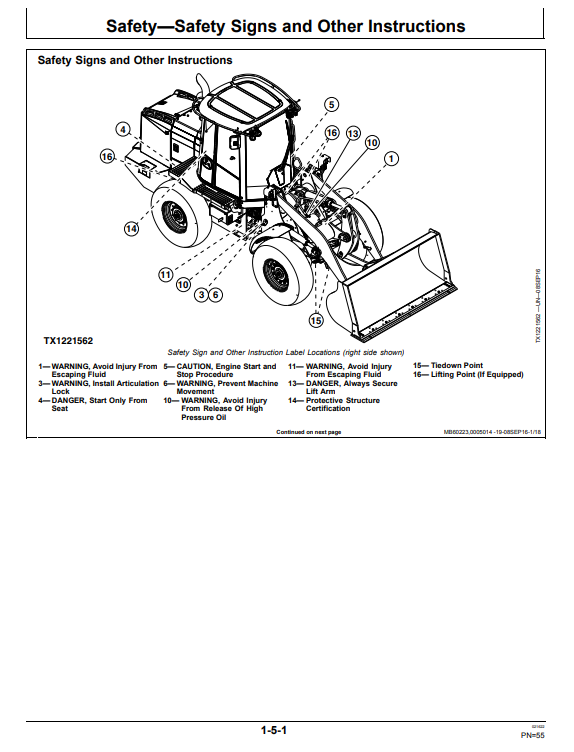 JOHN DEERE 544K-II 4WD LOADER OPERATOR MANUAL OMT387131X19