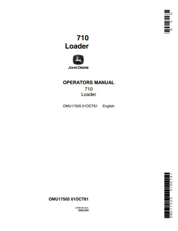 JOHN DEERE 710 LOADER OPERATOR MANUAL OMU17505
