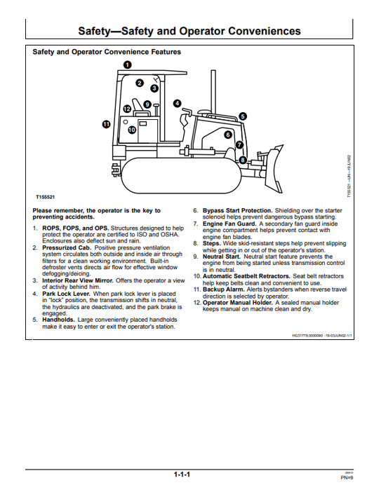 JOHN DEERE 700J CRAWLER DOZER OPERATOR MANUAL OMT211725