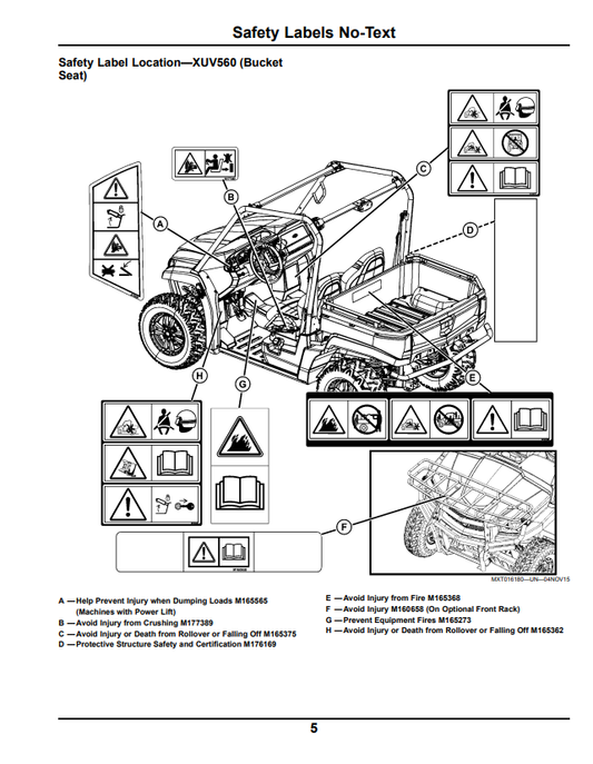 JOHN DEERE XUV560, XUV560 S4 GATOR™ UTILITY VEHICLE OPERATOR MANUAL OMM175931