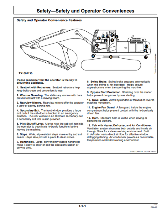 JOHN DEERE 350DLC EXCAVATOR OPERATOR MANUAL OMT221098