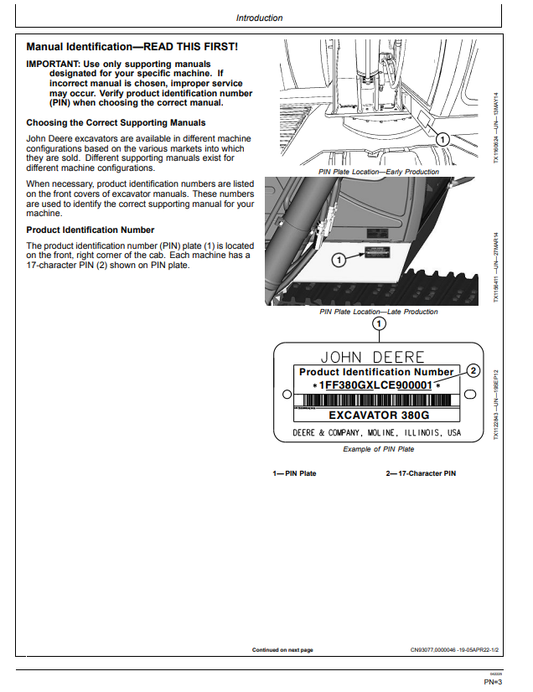 JOHN DEERE 380GLC EXCAVATOR OPERATOR MANUAL OMT310294