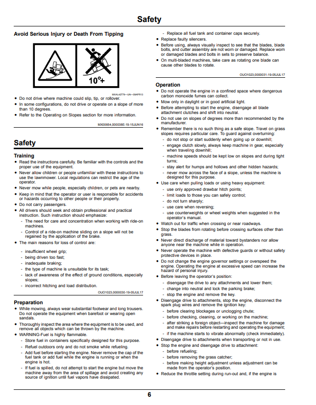 JOHN DEERE Z525E, Z535M AND Z540R ZTRAK™ OPERATOR MANUAL OMUC13768